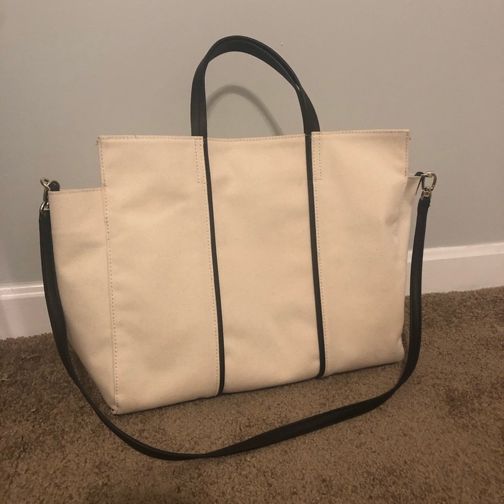 Large Banana Republic crossbody canvas tote